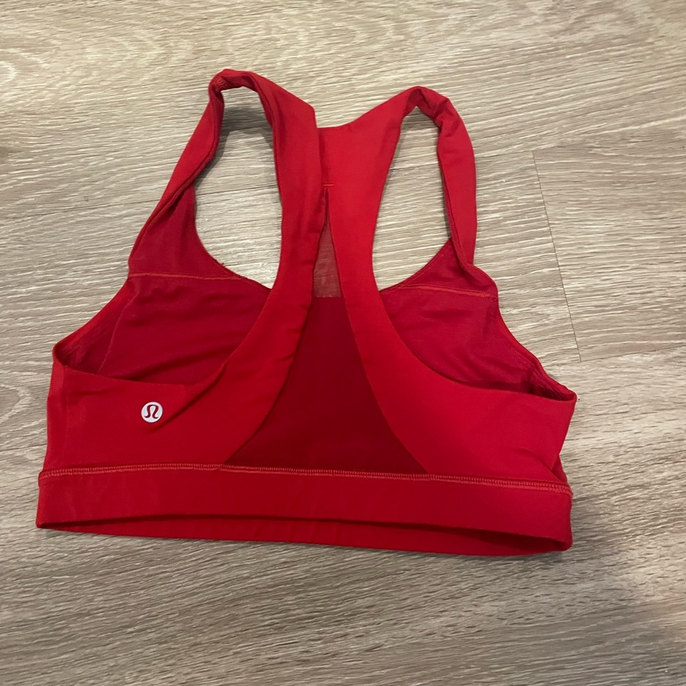 Red lululemon sport bra